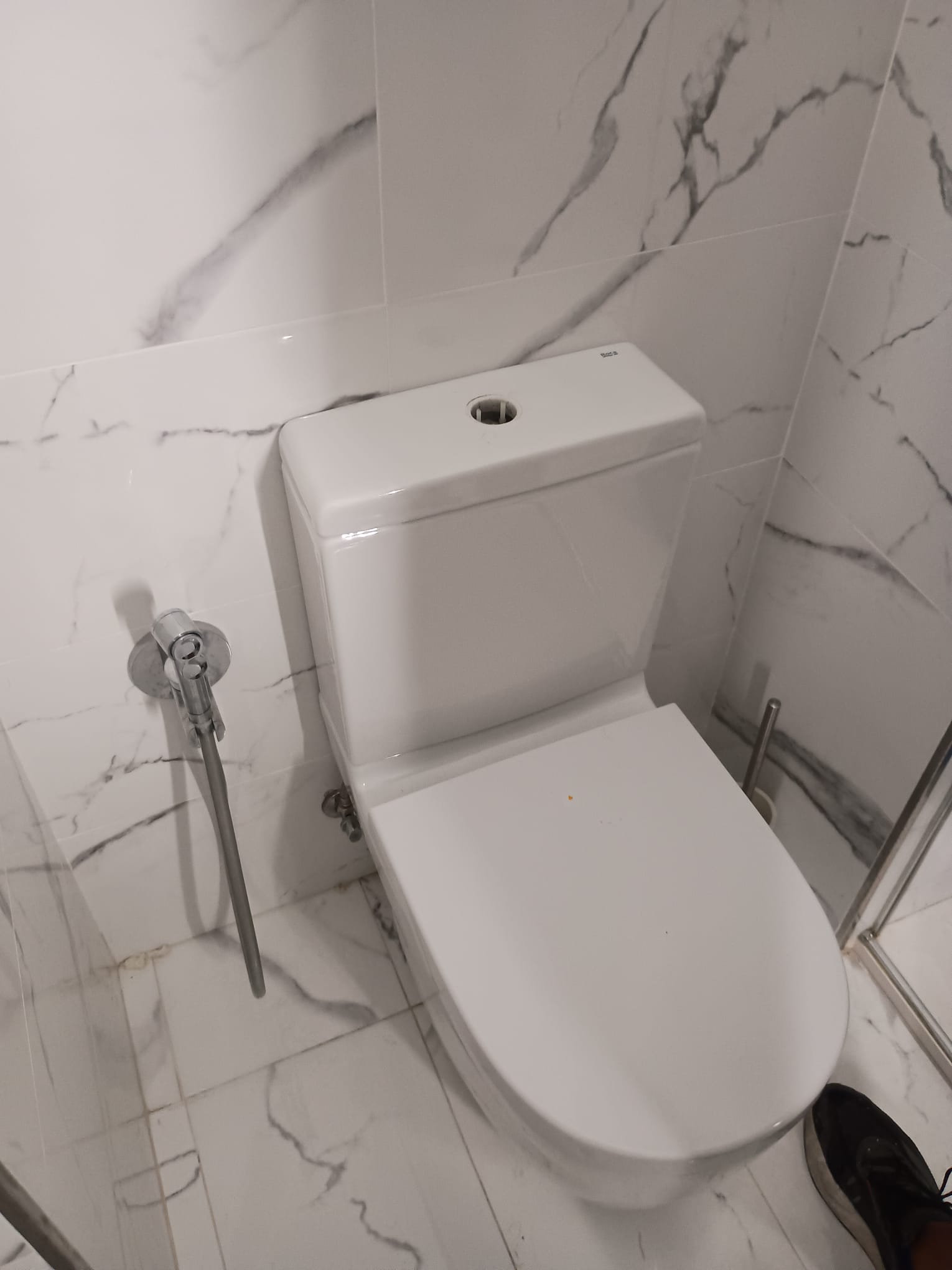 Inodoro y ducha de bidet modernos instalados por fontanero de Solucioneros