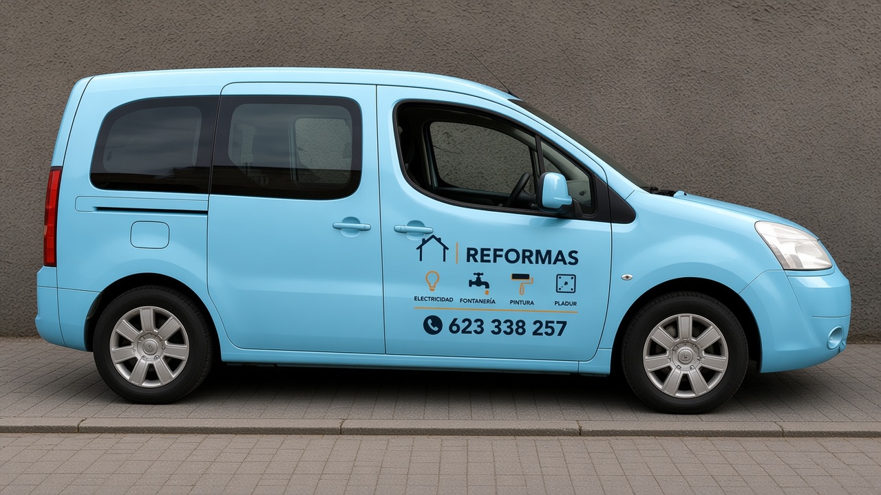 Furgoneta rotulada de Solucioneros Multiservicios en Cantabria